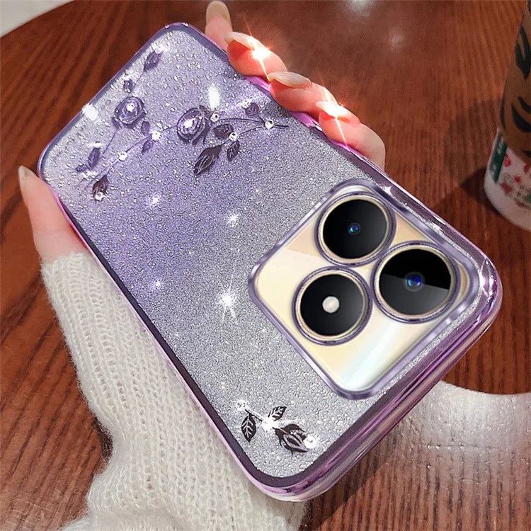 KADEM For Xiaomi Redmi 13 4G / Poco M6 4G Case Flowers Gradient TPU Phone Cover