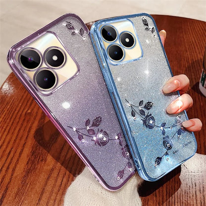 KADEM For Xiaomi Redmi 13 4G / Poco M6 4G Case Flowers Gradient TPU Phone Cover