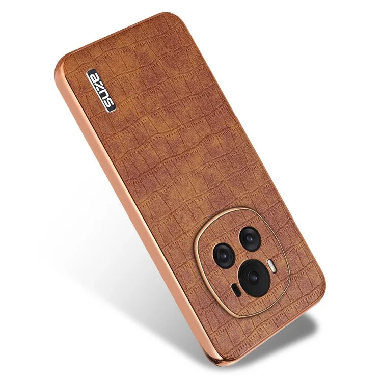 AZNS For Honor Magic6 5G Case Crocodile Pattern Leather+TPU Shockproof Phone Cover