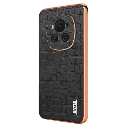 AZNS For Honor Magic6 5G Case Crocodile Pattern Leather+TPU Shockproof Phone Cover