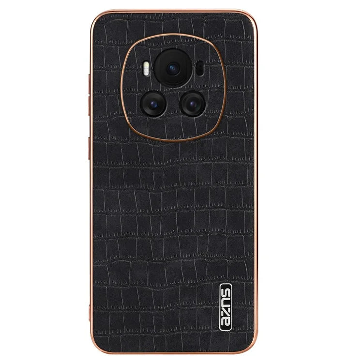 AZNS For Honor Magic6 5G Case Crocodile Pattern Leather+TPU Shockproof Phone Cover