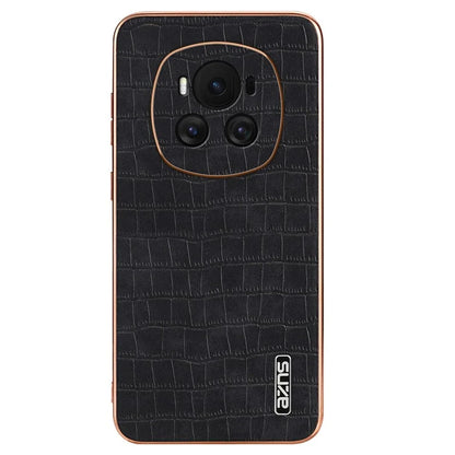 AZNS For Honor Magic6 5G Case Crocodile Pattern Leather+TPU Shockproof Phone Cover