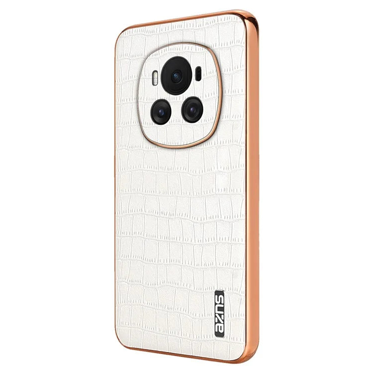 AZNS For Honor Magic6 5G Case Crocodile Pattern Leather+TPU Shockproof Phone Cover