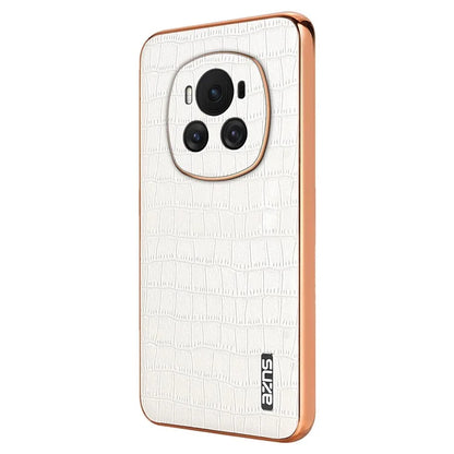AZNS For Honor Magic6 5G Case Crocodile Pattern Leather+TPU Shockproof Phone Cover