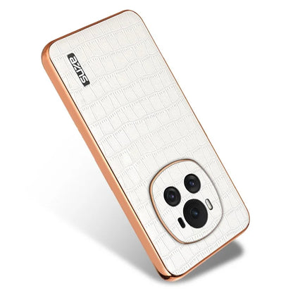 AZNS For Honor Magic6 5G Case Crocodile Pattern Leather+TPU Shockproof Phone Cover