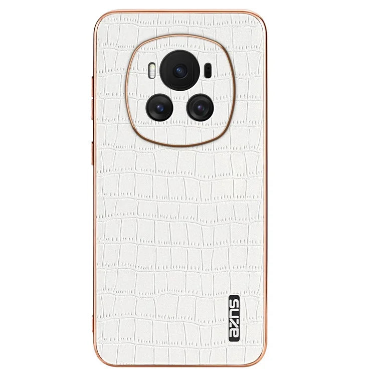 AZNS For Honor Magic6 5G Case Crocodile Pattern Leather+TPU Shockproof Phone Cover