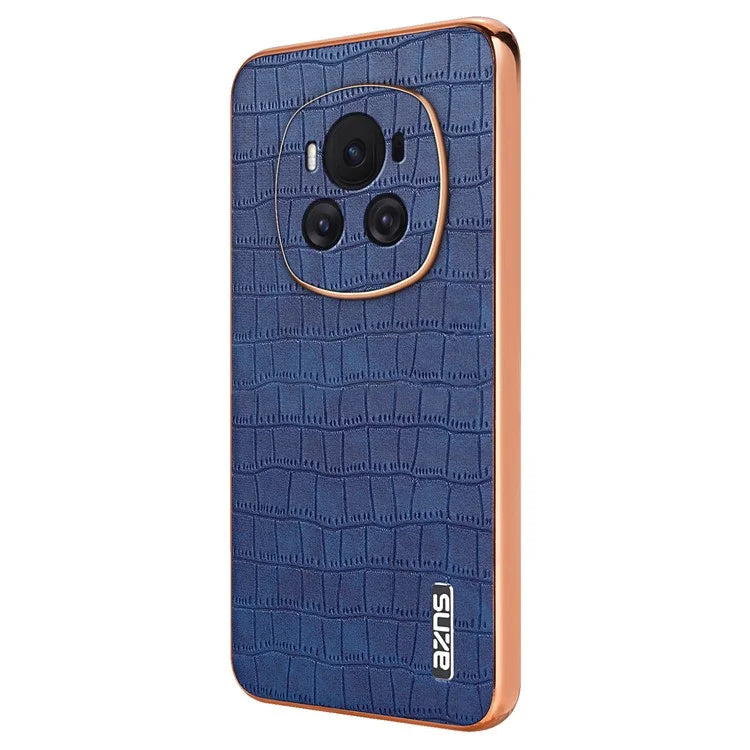AZNS For Honor Magic6 5G Case Crocodile Pattern Leather+TPU Shockproof Phone Cover