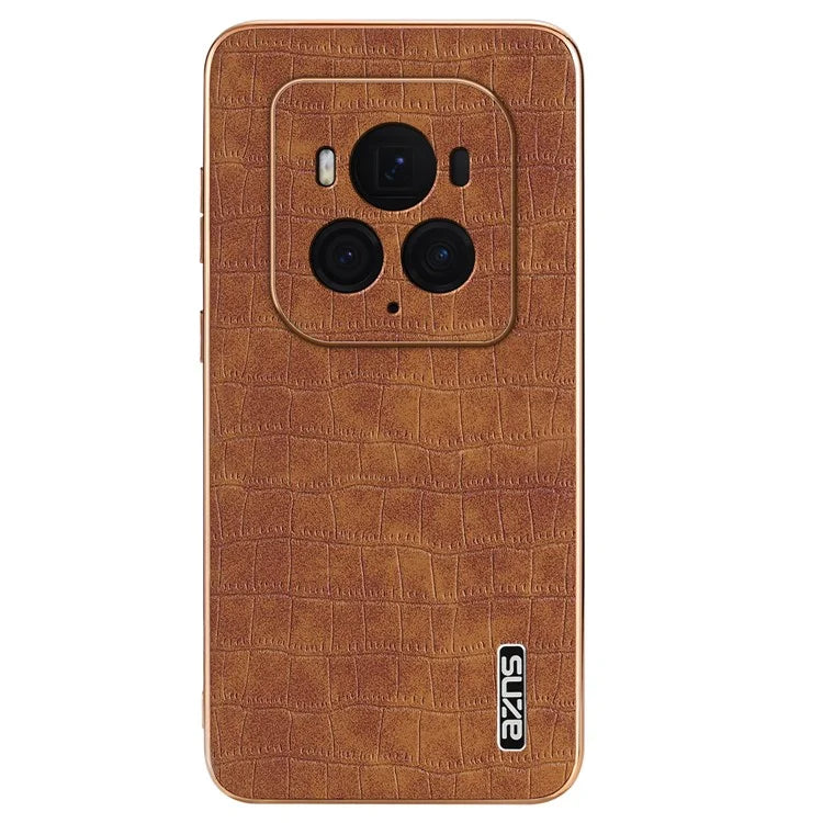 AZNS For Honor Magic6 Ultimate 5G Case Electroplating Leather+TPU Phone Cover