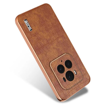 AZNS For Honor Magic6 Ultimate 5G Case Electroplating Leather+TPU Phone Cover