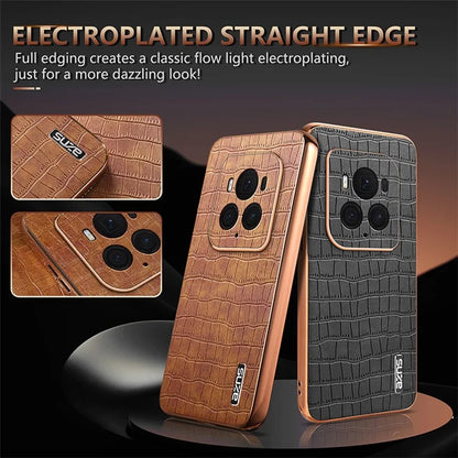 AZNS For Honor Magic6 Ultimate 5G Case Electroplating Leather+TPU Phone Cover