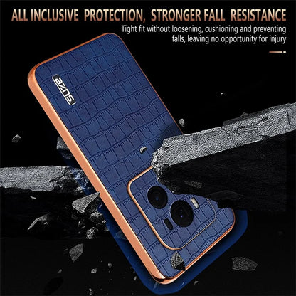AZNS For Honor Magic6 Ultimate 5G Case Electroplating Leather+TPU Phone Cover