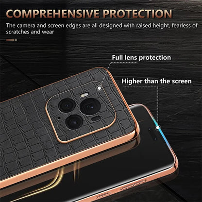 AZNS For Honor Magic6 Ultimate 5G Case Electroplating Leather+TPU Phone Cover