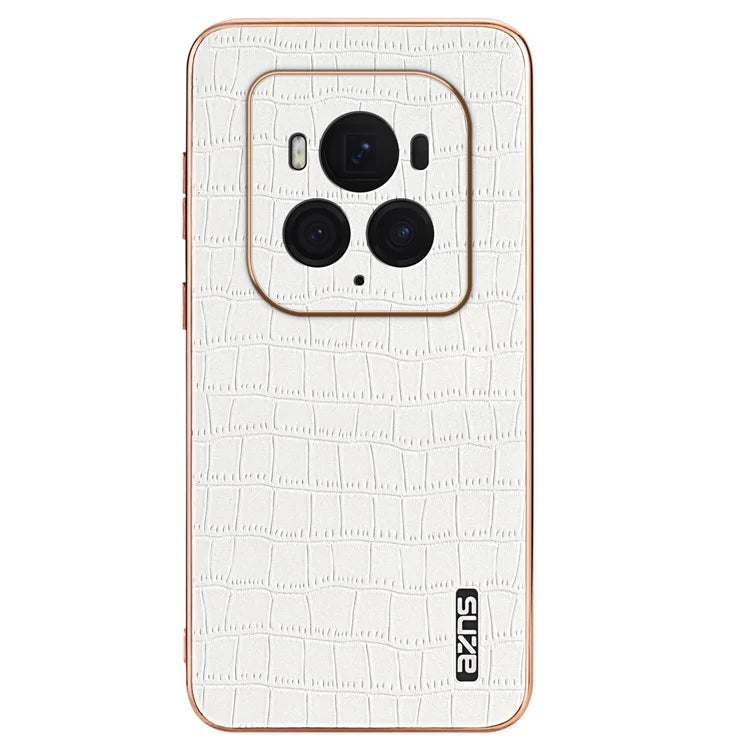 AZNS For Honor Magic6 Ultimate 5G Case Electroplating Leather+TPU Phone Cover