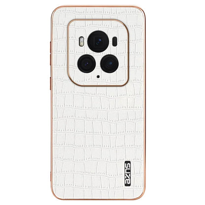 AZNS For Honor Magic6 Ultimate 5G Case Electroplating Leather+TPU Phone Cover