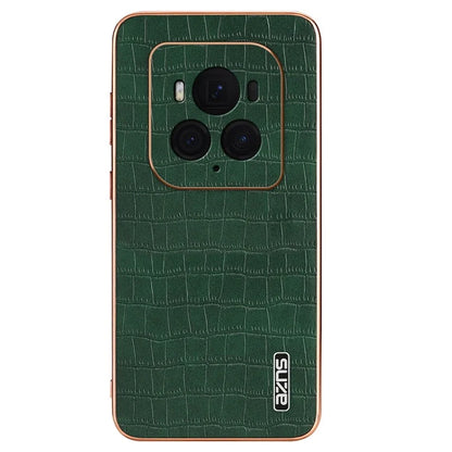 AZNS For Honor Magic6 Ultimate 5G Case Electroplating Leather+TPU Phone Cover