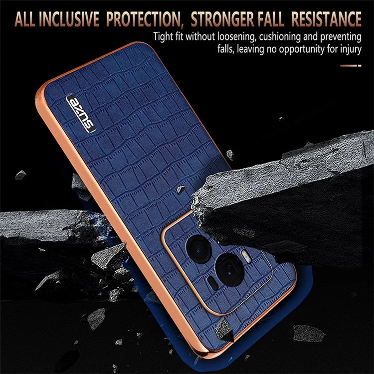 AZNS For Honor Magic6 Ultimate 5G Case Electroplating Leather+TPU Phone Cover