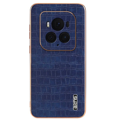 AZNS For Honor Magic6 Ultimate 5G Case Electroplating Leather+TPU Phone Cover