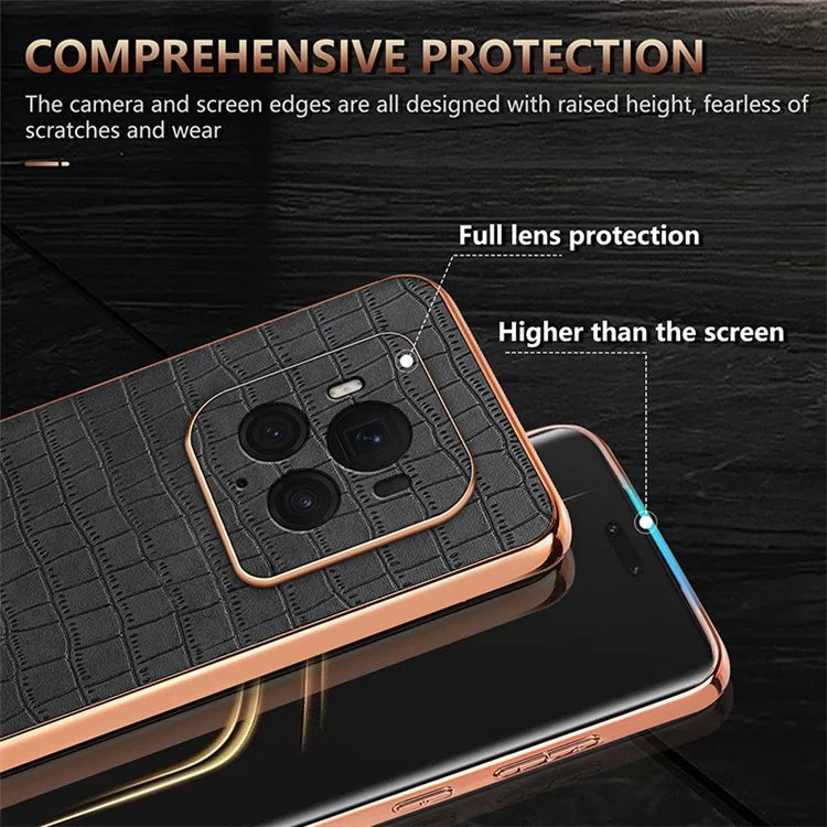 AZNS For Honor Magic6 Ultimate 5G Case Electroplating Leather+TPU Phone Cover