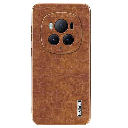 AZNS For Honor Magic6 Pro 5G Case Electroplating Leather+TPU Phone Cover