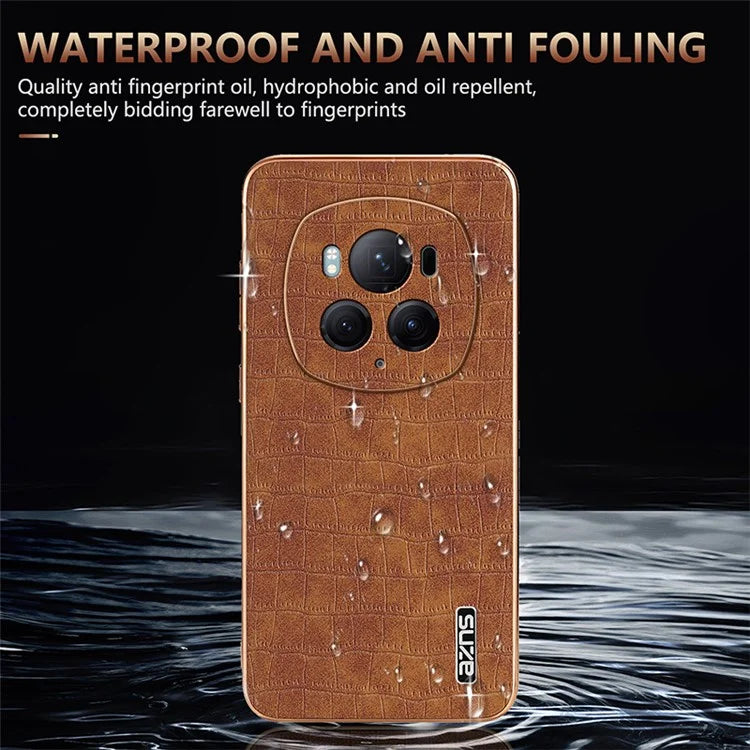 AZNS For Honor Magic6 Pro 5G Case Electroplating Leather+TPU Phone Cover