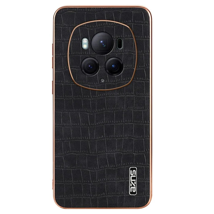 AZNS For Honor Magic6 Pro 5G Case Electroplating Leather+TPU Phone Cover