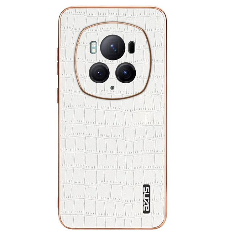 AZNS For Honor Magic6 Pro 5G Case Electroplating Leather+TPU Phone Cover