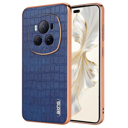 AZNS For Honor Magic6 Pro 5G Case Electroplating Leather+TPU Phone Cover