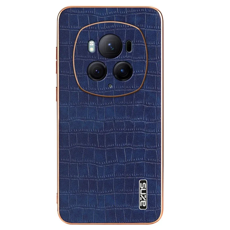 AZNS For Honor Magic6 Pro 5G Case Electroplating Leather+TPU Phone Cover