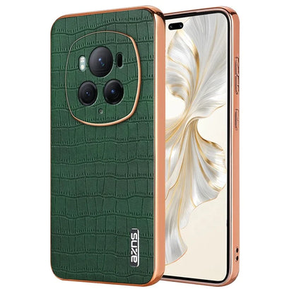 AZNS For Honor Magic6 Pro 5G Case Electroplating Leather+TPU Phone Cover
