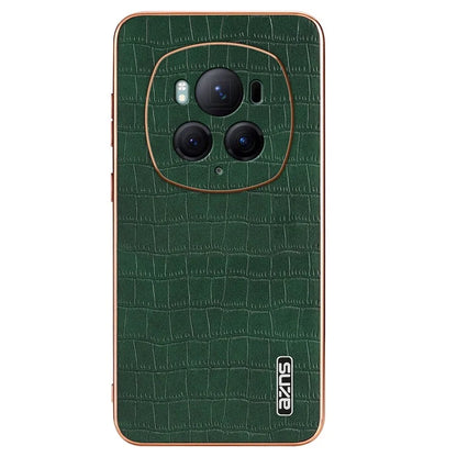AZNS For Honor Magic6 Pro 5G Case Electroplating Leather+TPU Phone Cover