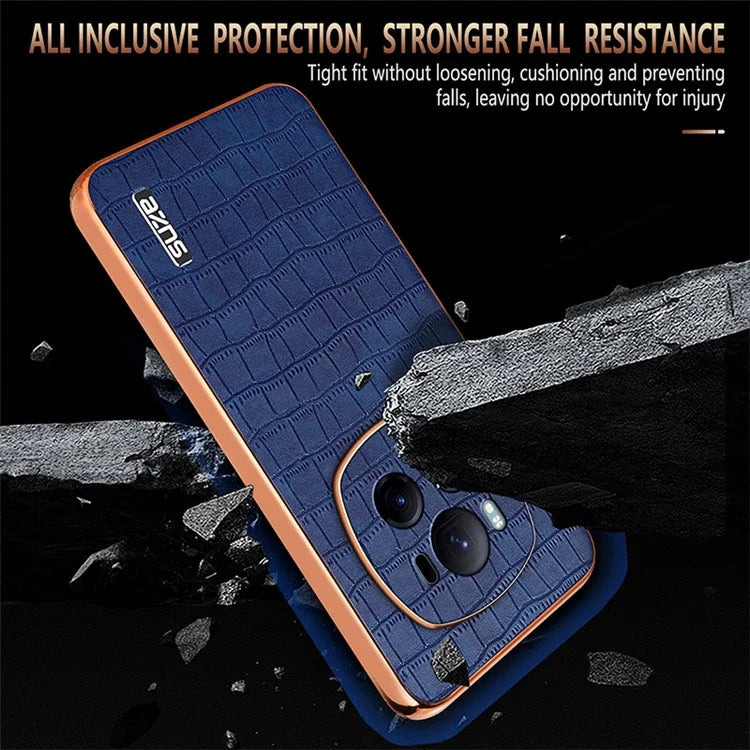AZNS For Honor Magic6 Pro 5G Case Electroplating Leather+TPU Phone Cover