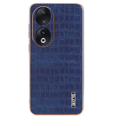 AZNS For Honor 90 Phone Case Electroplating Crocodile Texture Leather Back Cover
