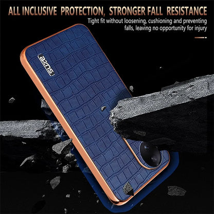 AZNS For Honor 90 Phone Case Electroplating Crocodile Texture Leather Back Cover