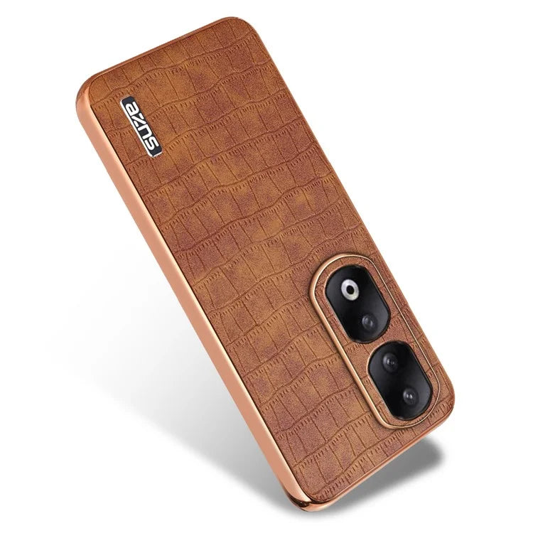 AZNS For Honor 90 Pro Case PU Leather+TPU Electroplating Phone Cover