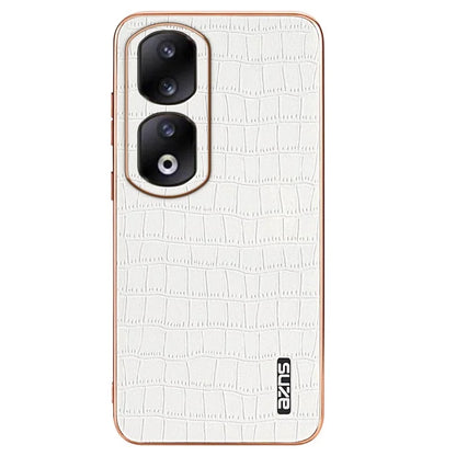 AZNS For Honor 90 Pro Case PU Leather+TPU Electroplating Phone Cover