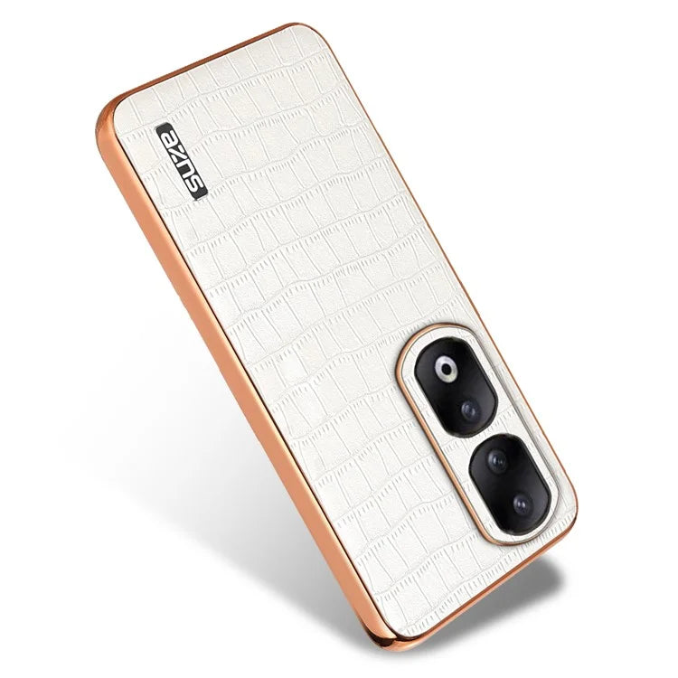 AZNS For Honor 90 Pro Case PU Leather+TPU Electroplating Phone Cover