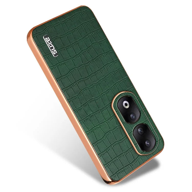 AZNS For Honor 90 Pro Case PU Leather+TPU Electroplating Phone Cover