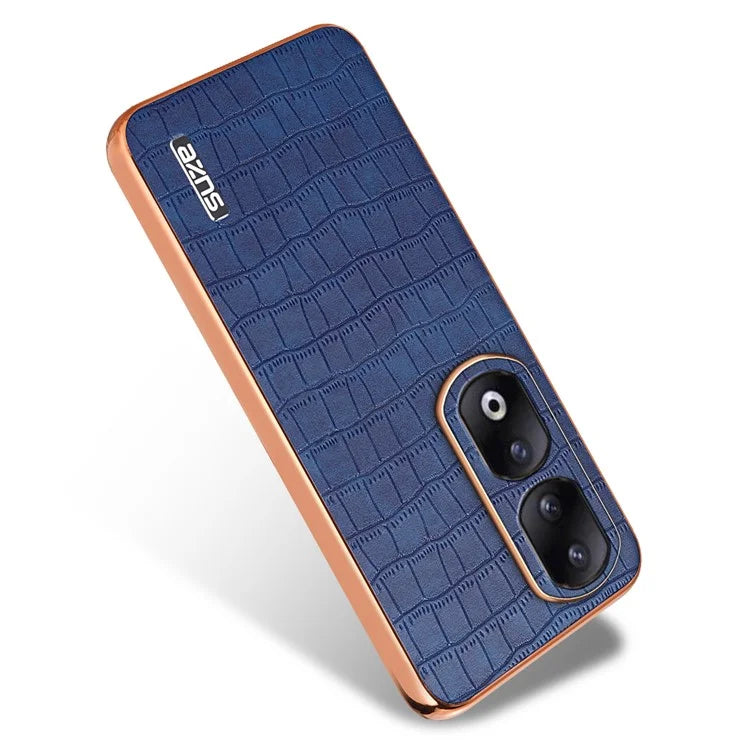 AZNS For Honor 90 Pro Case PU Leather+TPU Electroplating Phone Cover