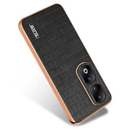 AZNS For Honor 90 Pro Case PU Leather+TPU Electroplating Phone Cover