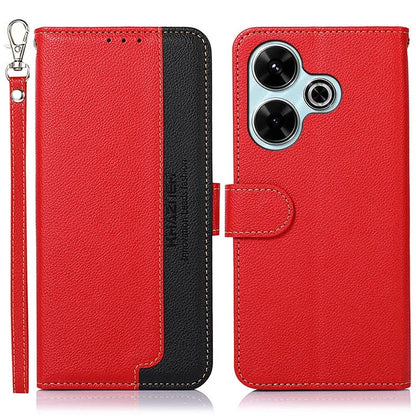 KHAZNEH For Xiaomi Redmi 13 4G Case Leather Phone Cover RFID Blocking