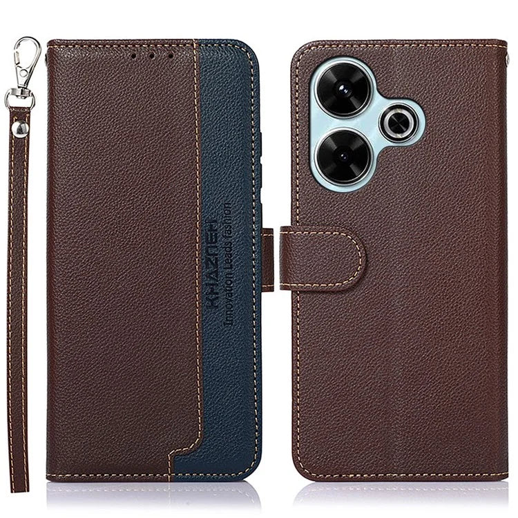 KHAZNEH For Xiaomi Redmi 13 4G Case Leather Phone Cover RFID Blocking