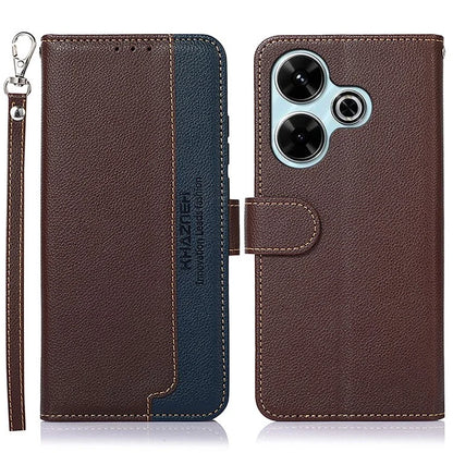 KHAZNEH For Xiaomi Redmi 13 4G Case Leather Phone Cover RFID Blocking