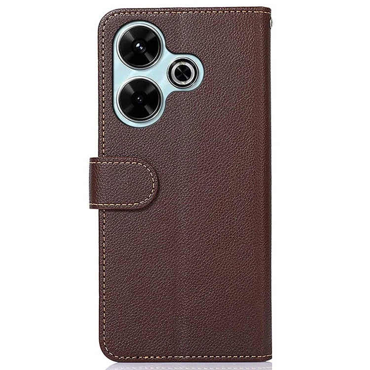 KHAZNEH For Xiaomi Redmi 13 4G Case Leather Phone Cover RFID Blocking
