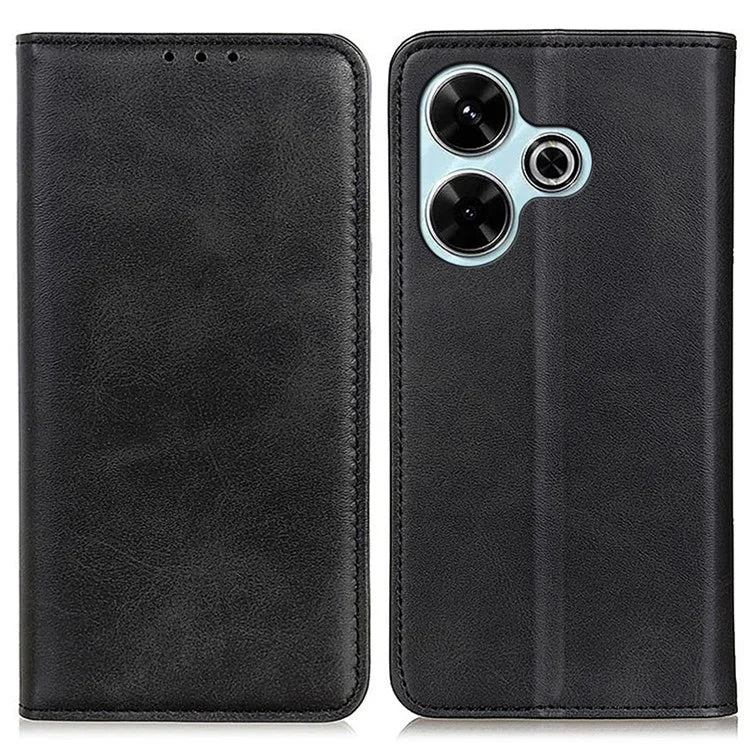 For Xiaomi Redmi 13 4G Case Split Leather Phone Cover Stand Hidden Magnetic Adsorption