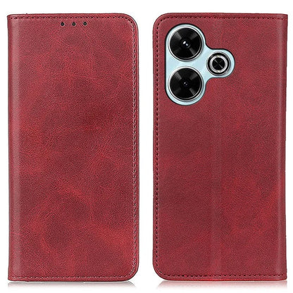 For Xiaomi Redmi 13 4G Case Split Leather Phone Cover Stand Hidden Magnetic Adsorption