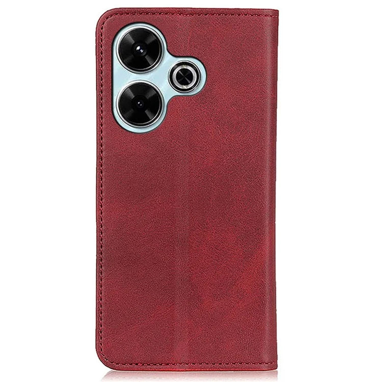 For Xiaomi Redmi 13 4G Case Split Leather Phone Cover Stand Hidden Magnetic Adsorption