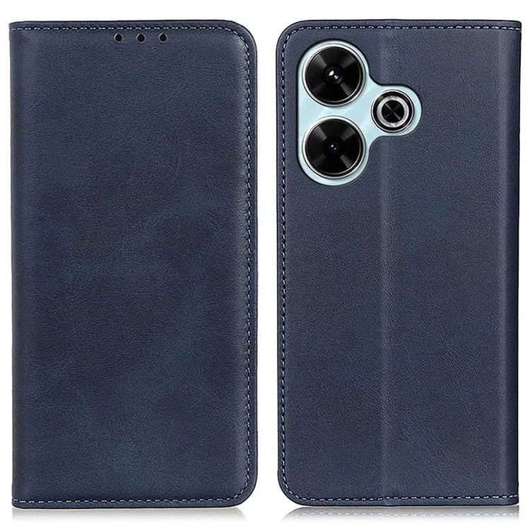 For Xiaomi Redmi 13 4G Case Split Leather Phone Cover Stand Hidden Magnetic Adsorption
