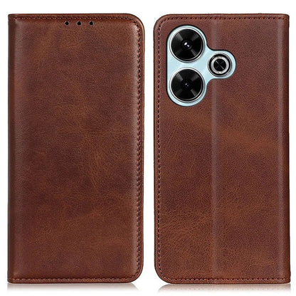 For Xiaomi Redmi 13 4G Case Split Leather Phone Cover Stand Hidden Magnetic Adsorption