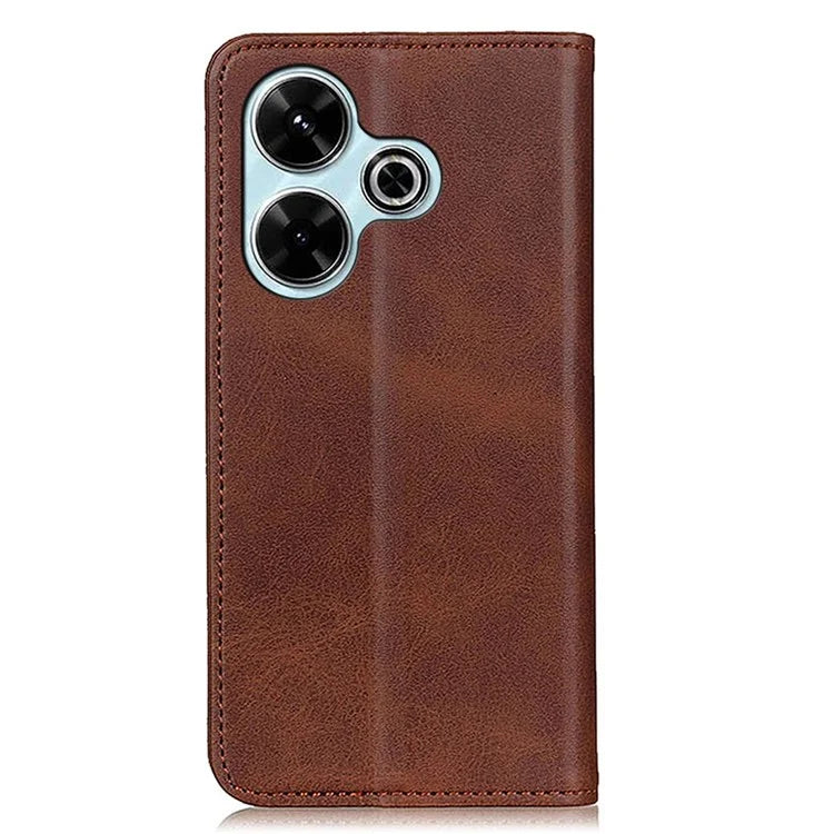 For Xiaomi Redmi 13 4G Case Split Leather Phone Cover Stand Hidden Magnetic Adsorption