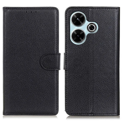 For Xiaomi Redmi 13 4G Case Litchi Texture Phone Leather Cover with Wallet Stand